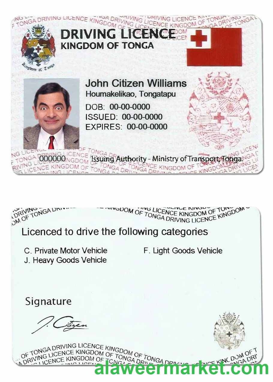Tonga driving license
